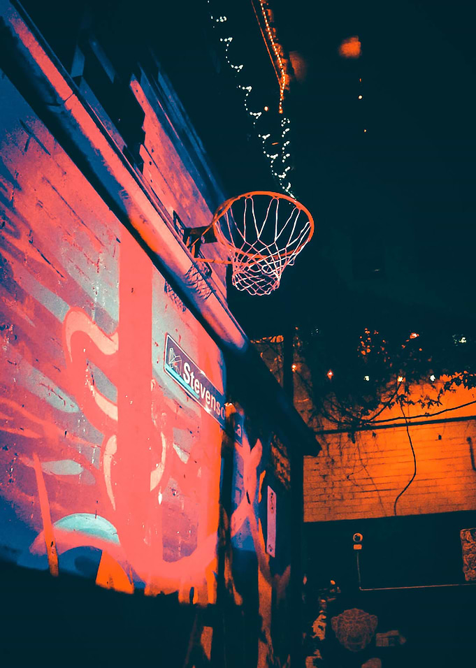 Neon Basketball Photograph