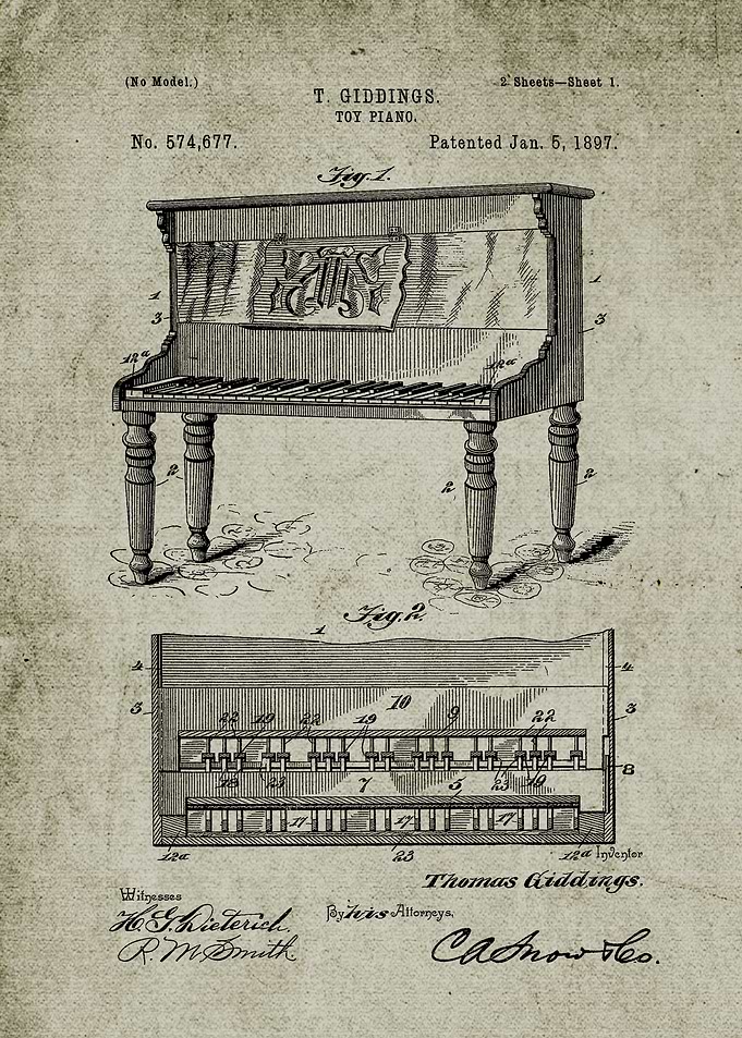 1897 Toy Piano - Patent