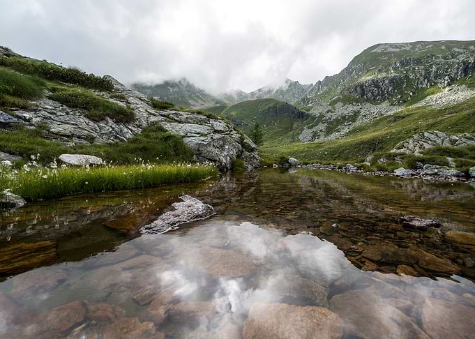 Mountain lake reflection
