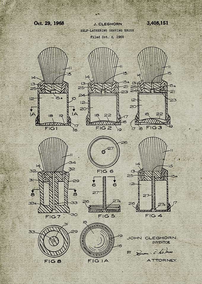 1965 Shaving Brush -Patent