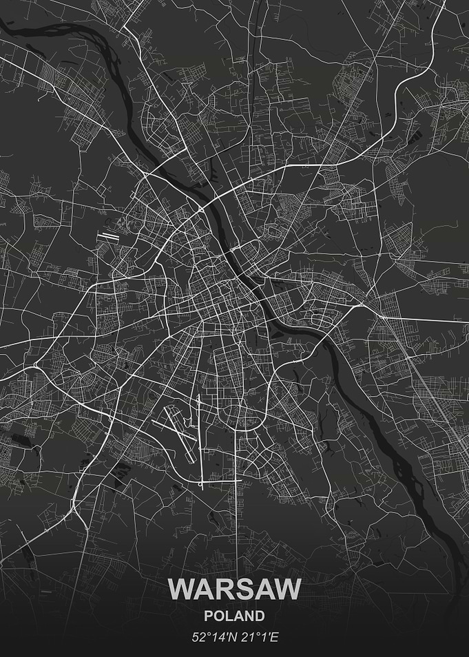Warsaw city map