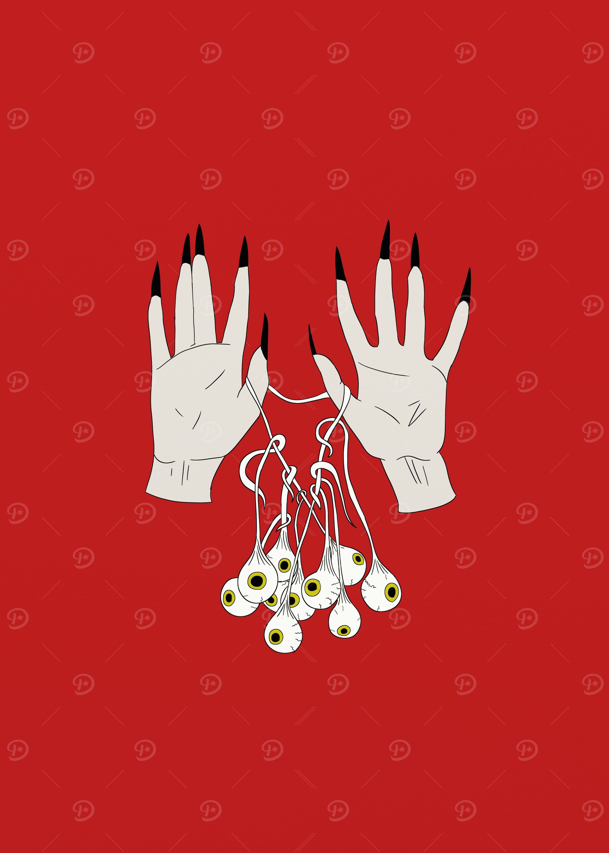 Creepy Hands Holding Eyes