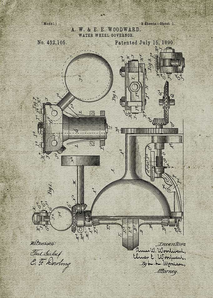 1890 Water Wheel Governor