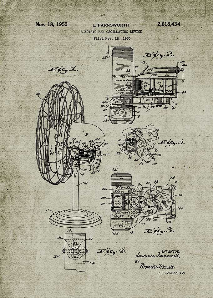 1950 Electric Fan-Patent