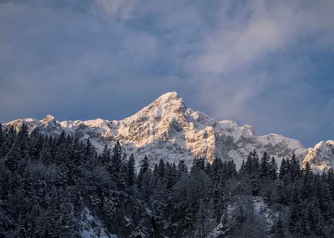 Sunrise over a peak