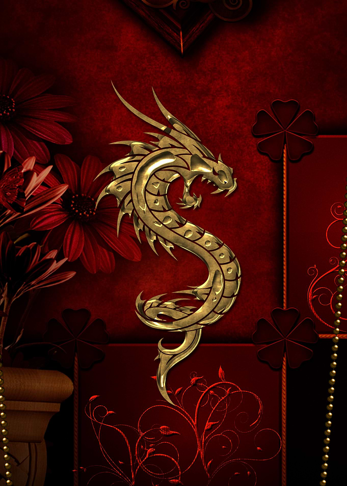 Golden chinese dragon