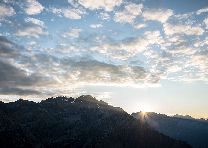 Clear mountain sunrise