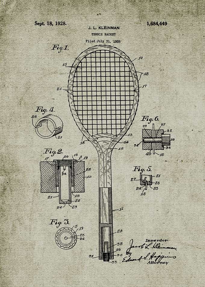 1926 Tennis Racket-Patent