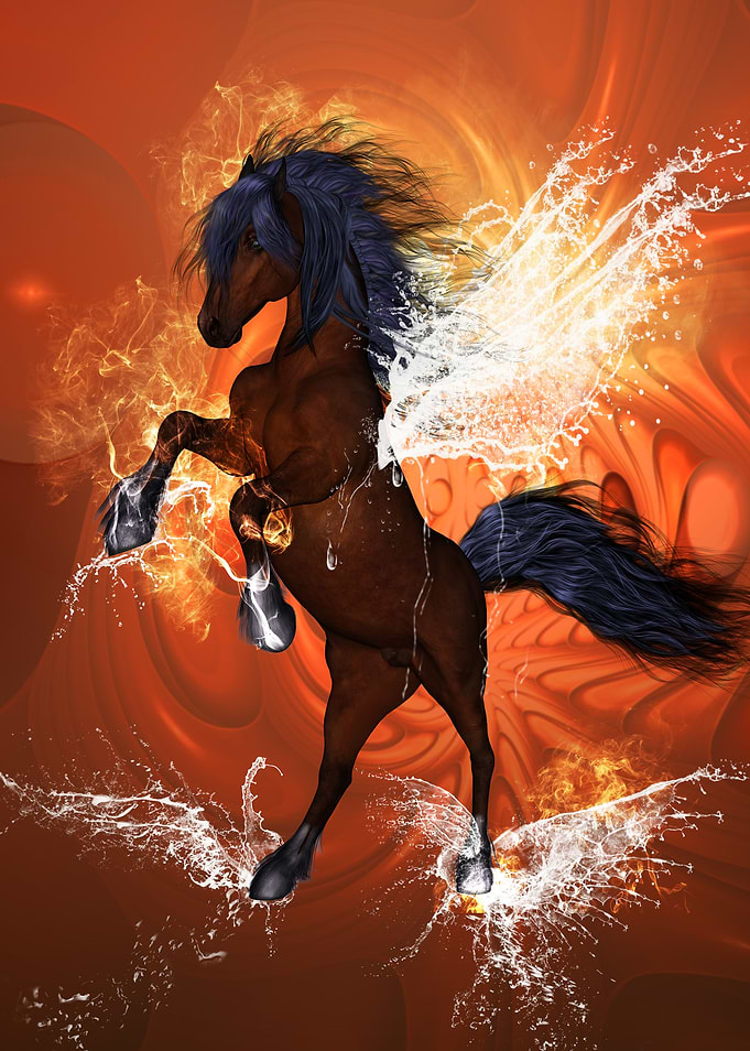 Horse with water wings