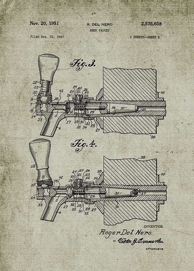 1947 Beer Faucet-Patent