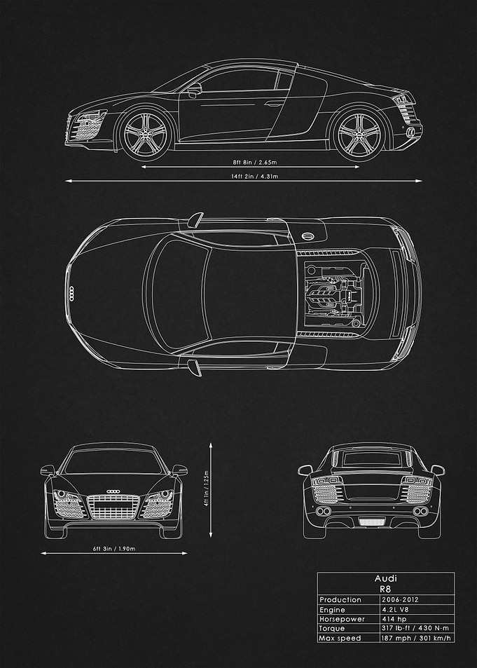 Audi R8 Blueprint