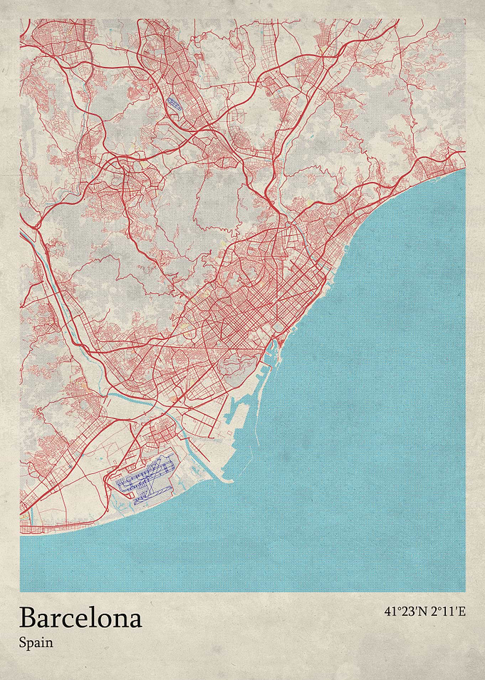 Barcelona city map