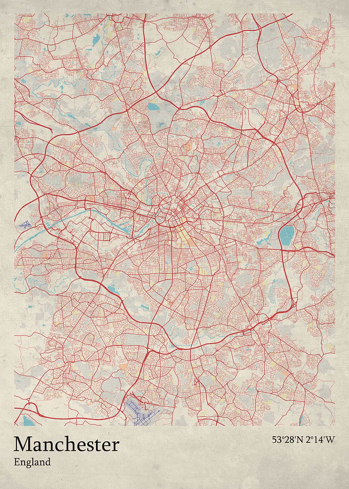 Manchester city map