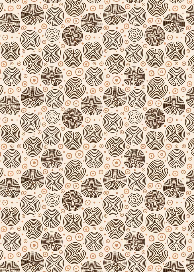 Ethnic pattern with mazes