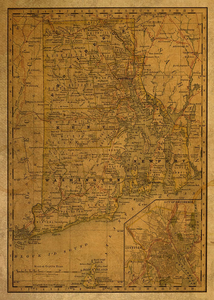 Old Rhode Island Map