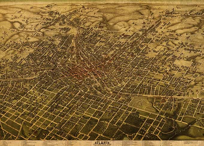 Vintage Map Atlanta 1892