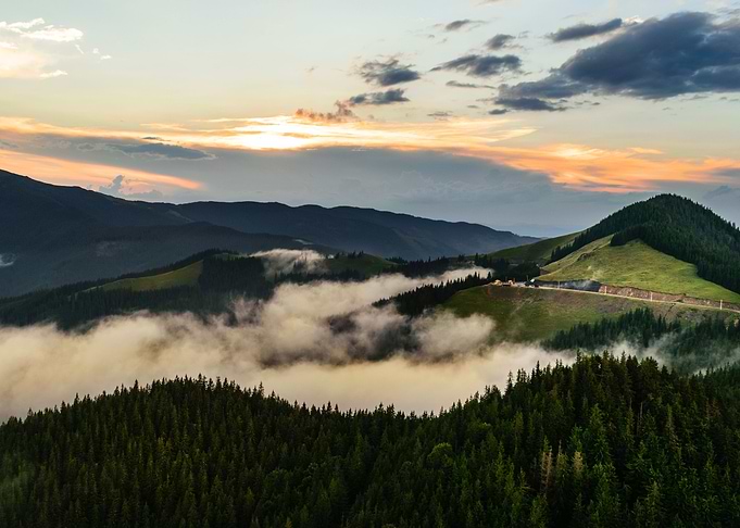 Sunset in the mountains