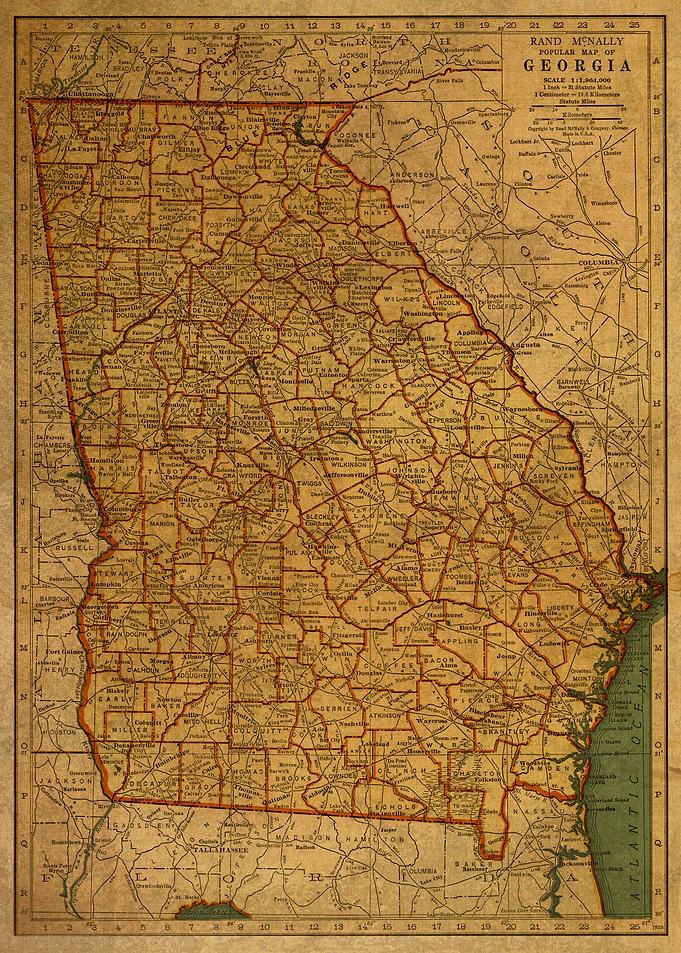Vintage Map of Georgia
