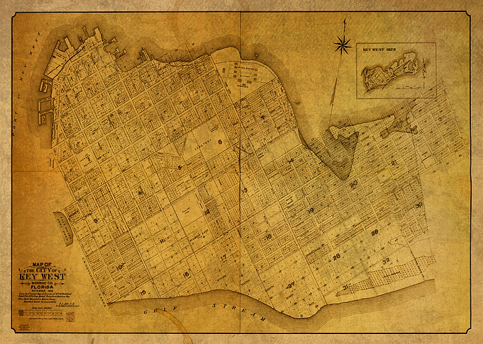 Vintage Map of Key West