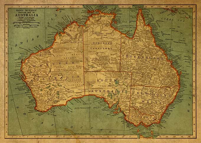 Vintage Map of Australia