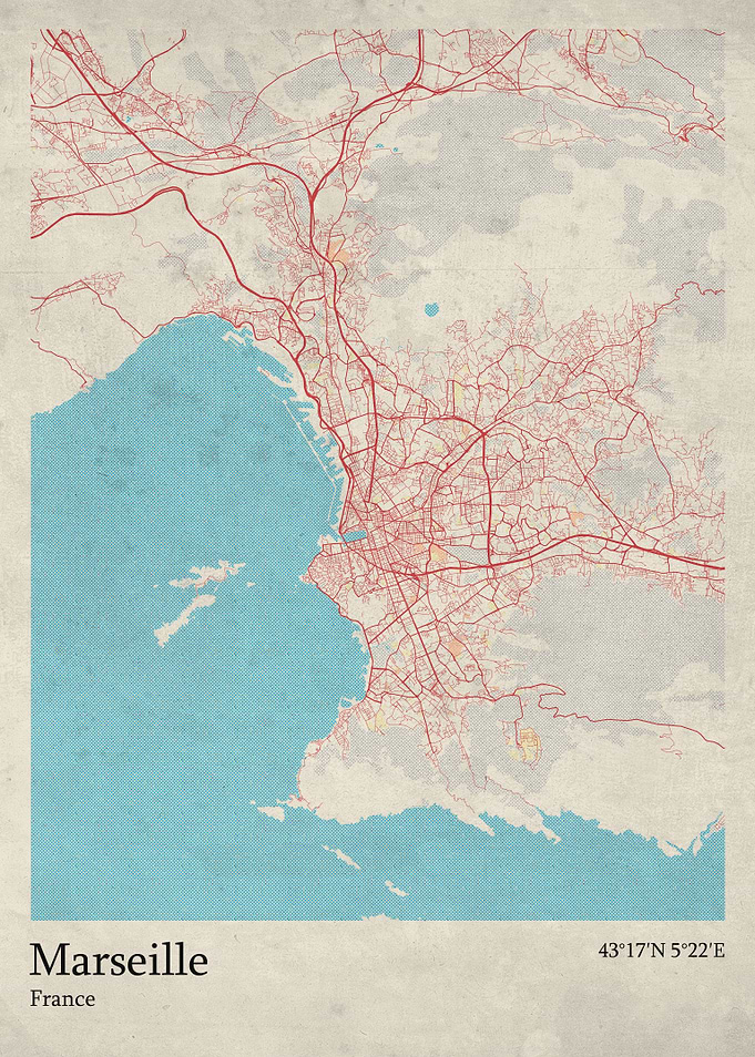 Marseille city map