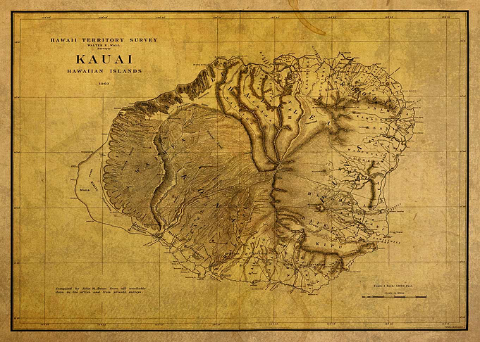 Vintage Map Kauai 103