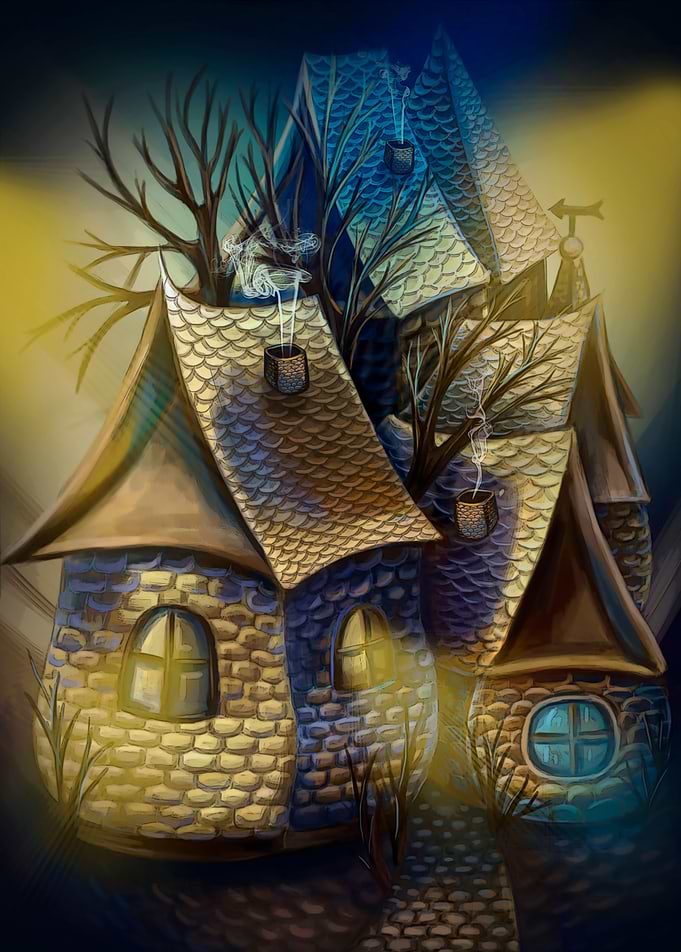 Fairy-tale city Art Print