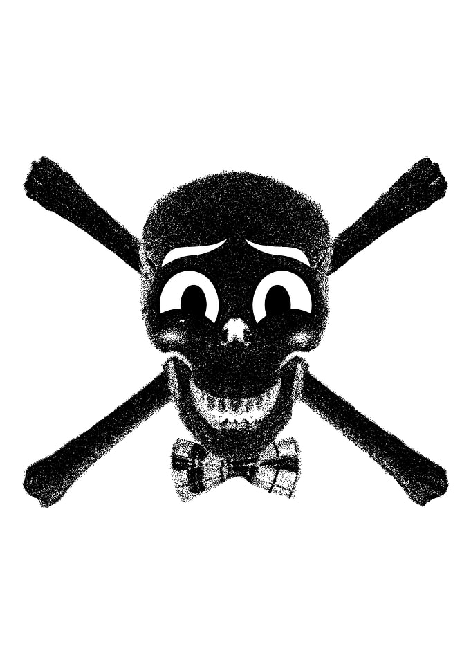 'Happy Skull' - BnW