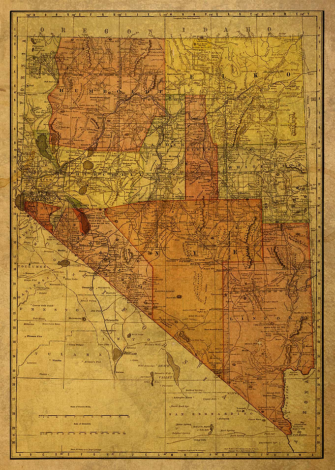 Vintage Map of Nevada
