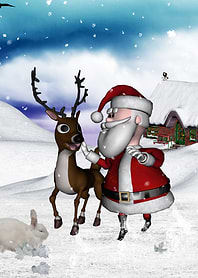 Santa Claus with reindeer