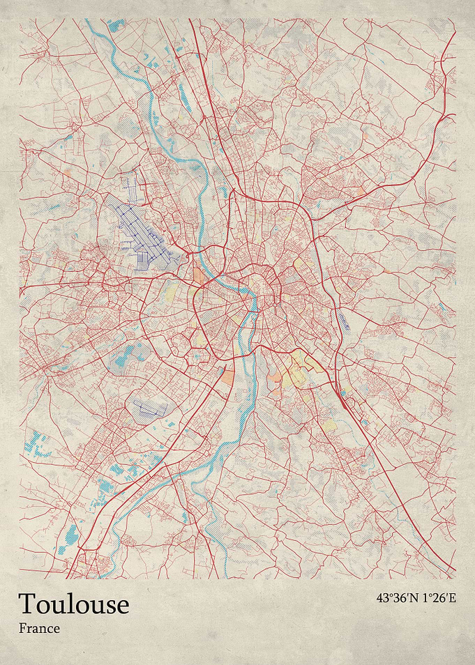 Toulouse city map