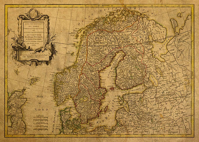 Vintage Map of Scandinavia