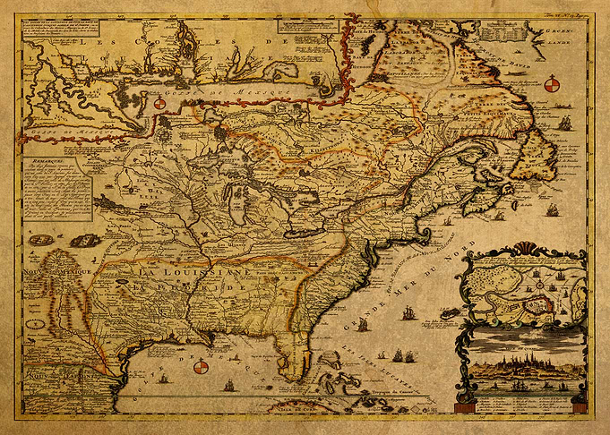 Vintage Map French America