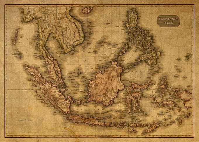 Vintage Map of Indonesia