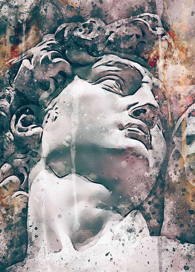 David Statue Watercolor