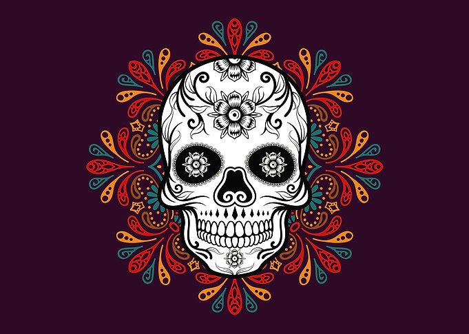 MEXICAN PURPLE SKULL