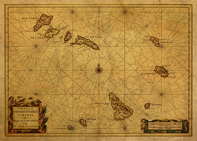 Vintage Map Cape Verde Isl