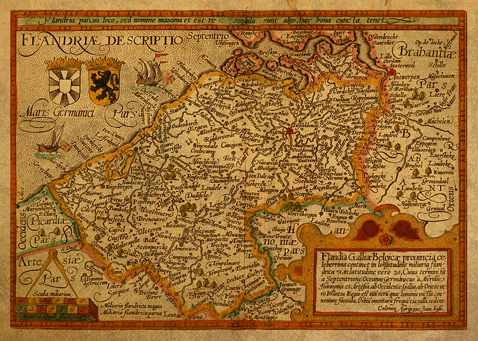 Vintage Map Belgium Flande