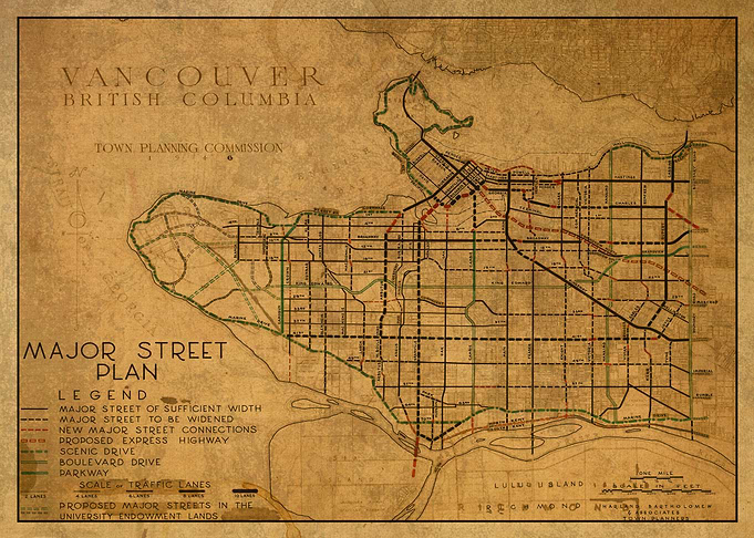 Vintage Map of Vancouver