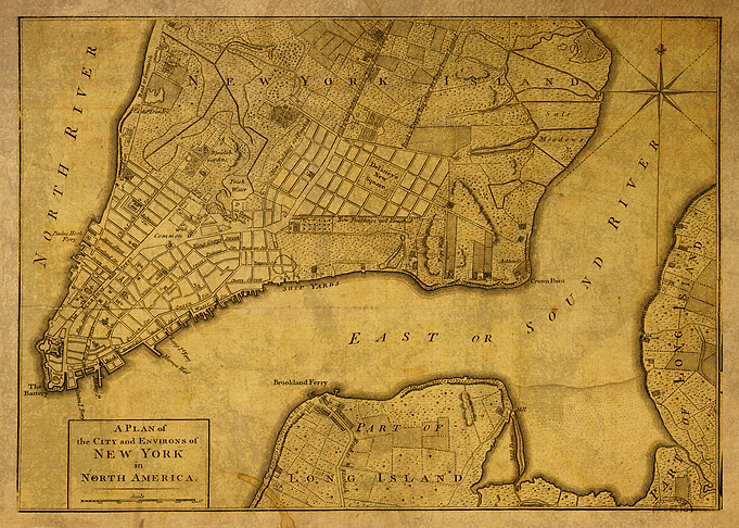 Vintage Map of NYC 1776