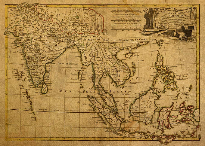Vintage Map Southeast Asia