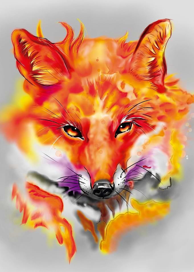 fox watercolor