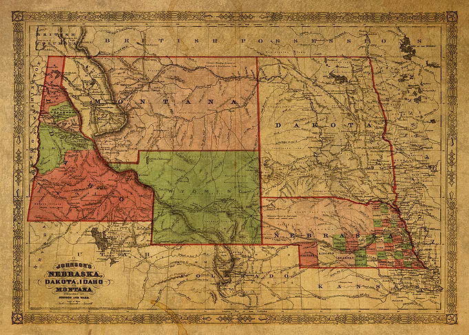 Vintage Map of Old West