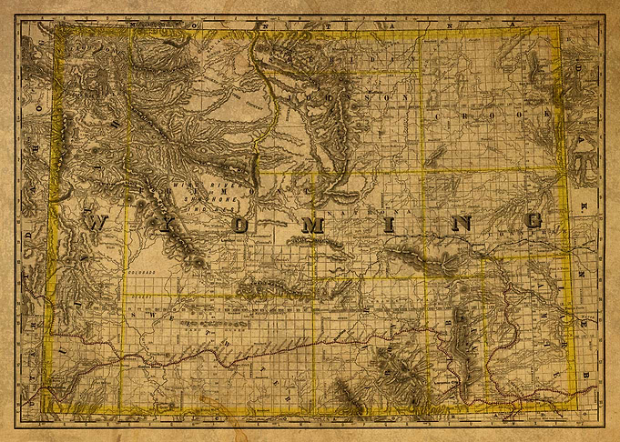 Vintage Map Wyoming 1889