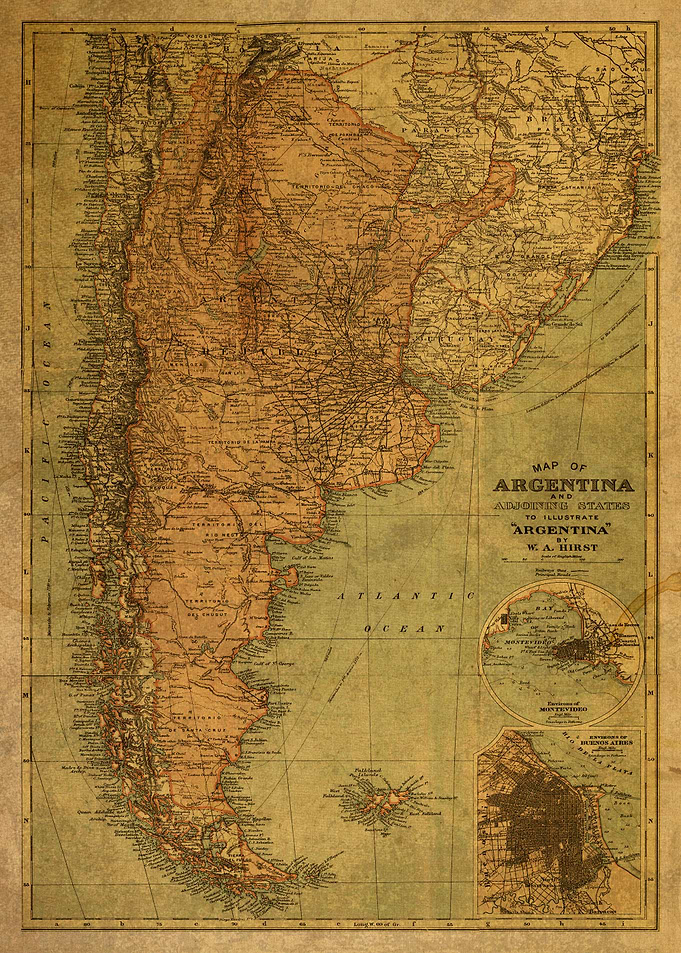 Vintage Map of Argentina