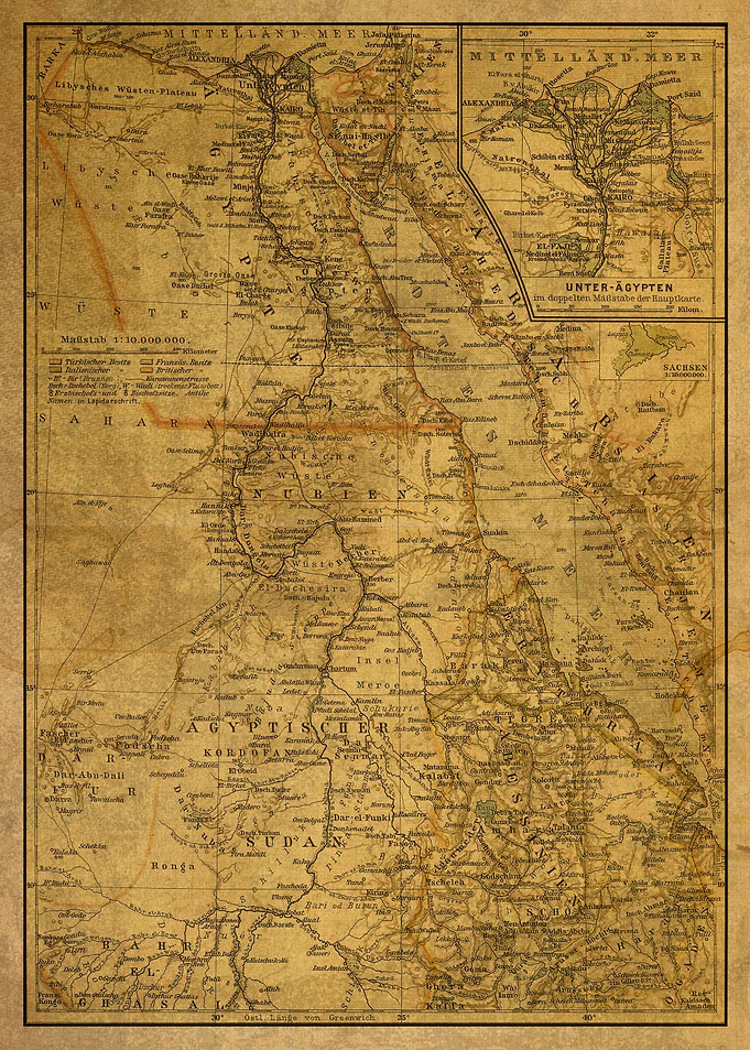Vintage Map Egypt 1902