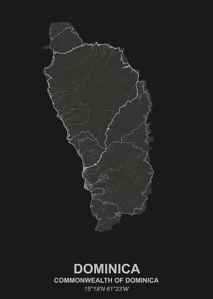 Map of Dominica Island