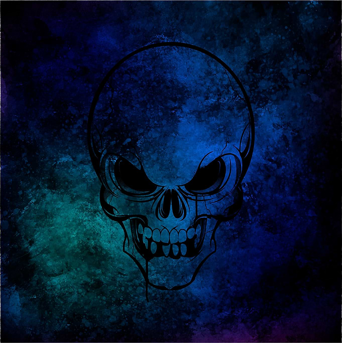 calavera skull aquarella