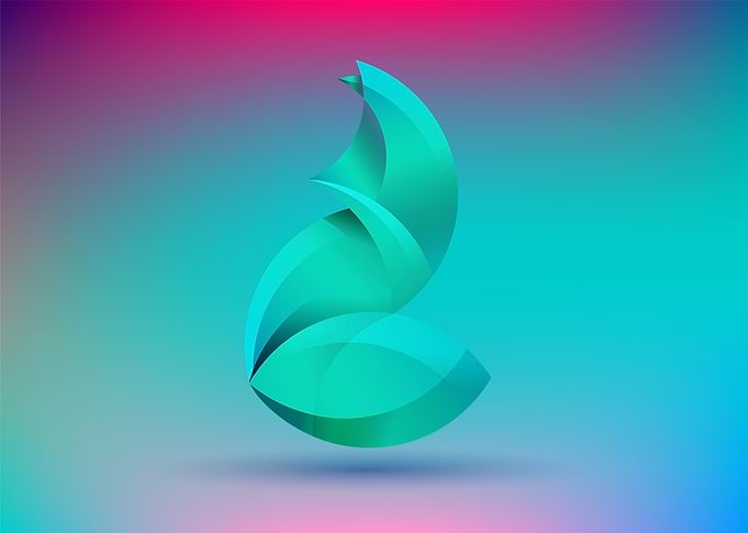Abstract sitting fox