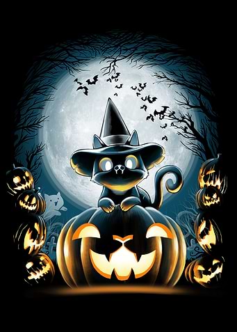 Witch-Cat-Night